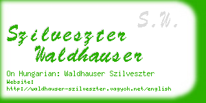 szilveszter waldhauser business card